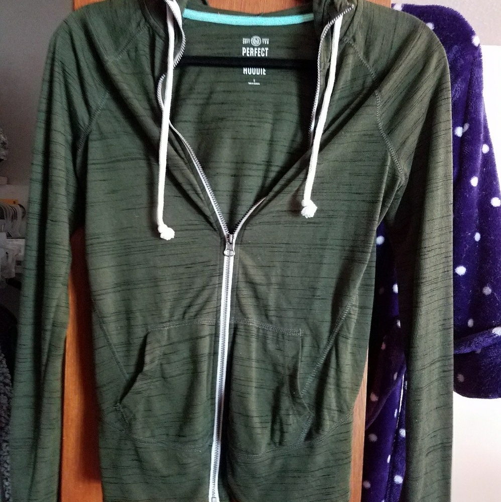 SO Kohls olive green zip up jacket